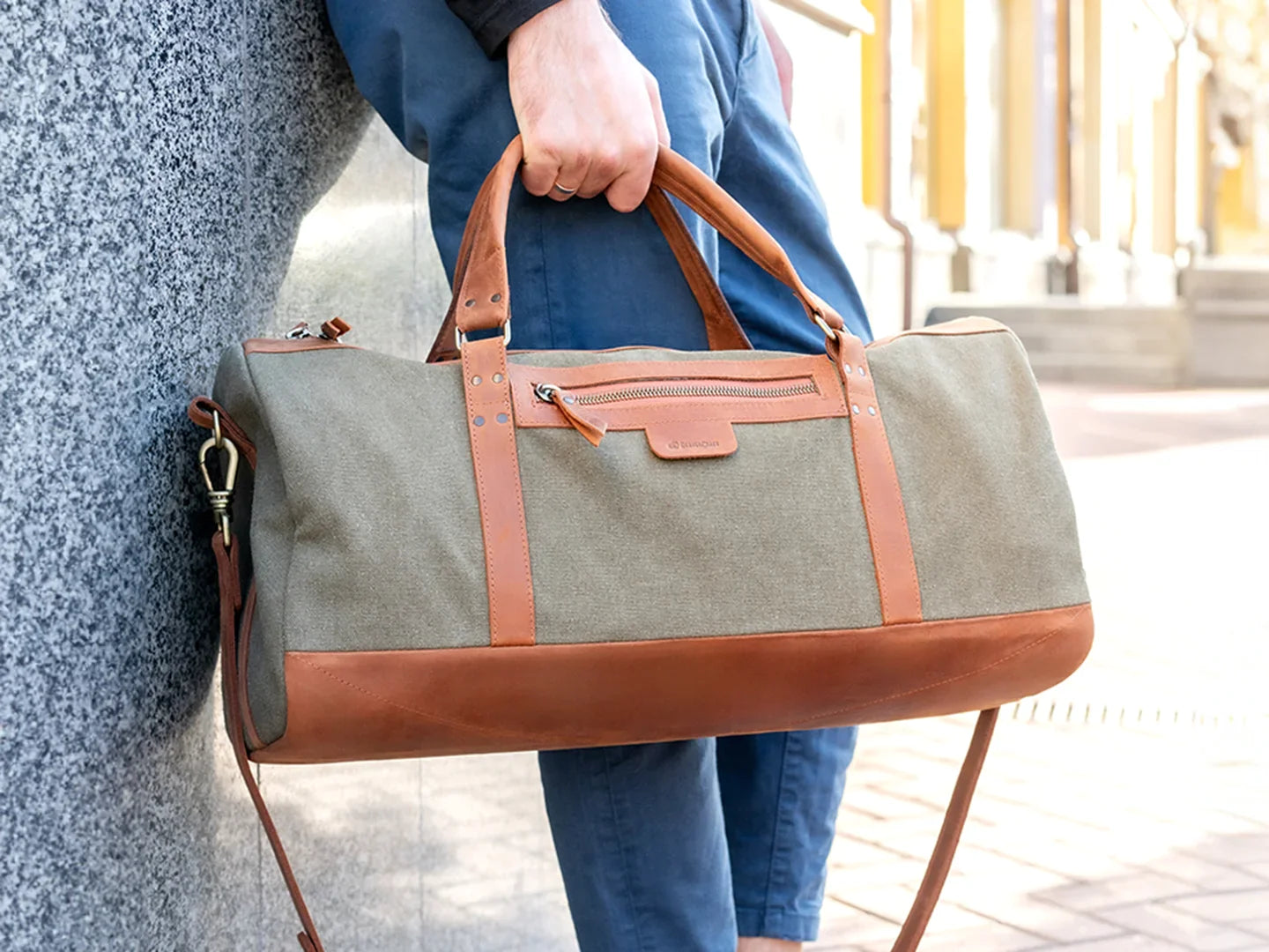 Journey – Canvas and Leather Travel Luggage Duffel Bag