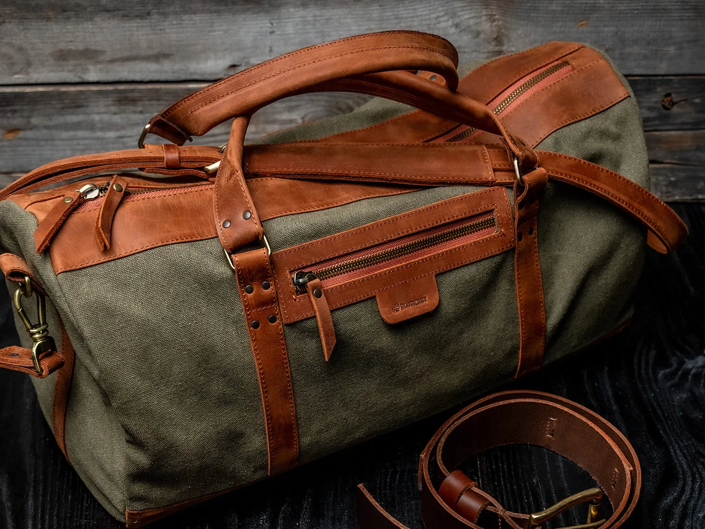 Journey – Canvas and Leather Travel Luggage Duffel Bag