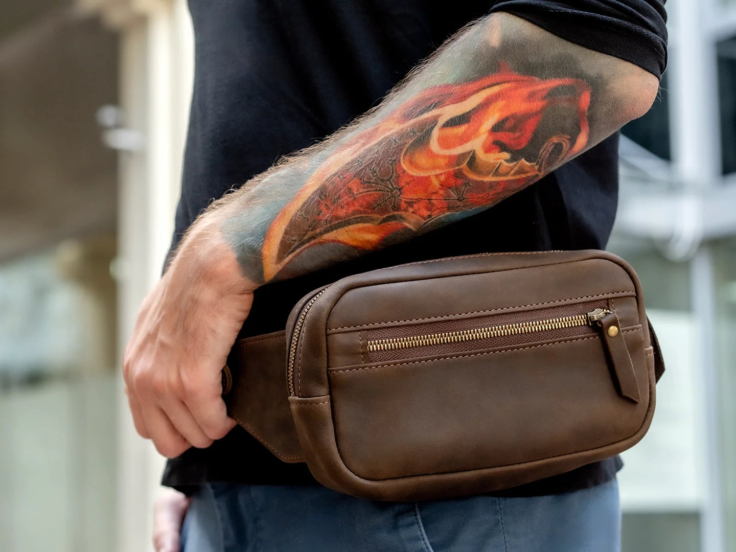 Quest – Leather Waist Bag Fanny Pack Bum Bag for Men and Women