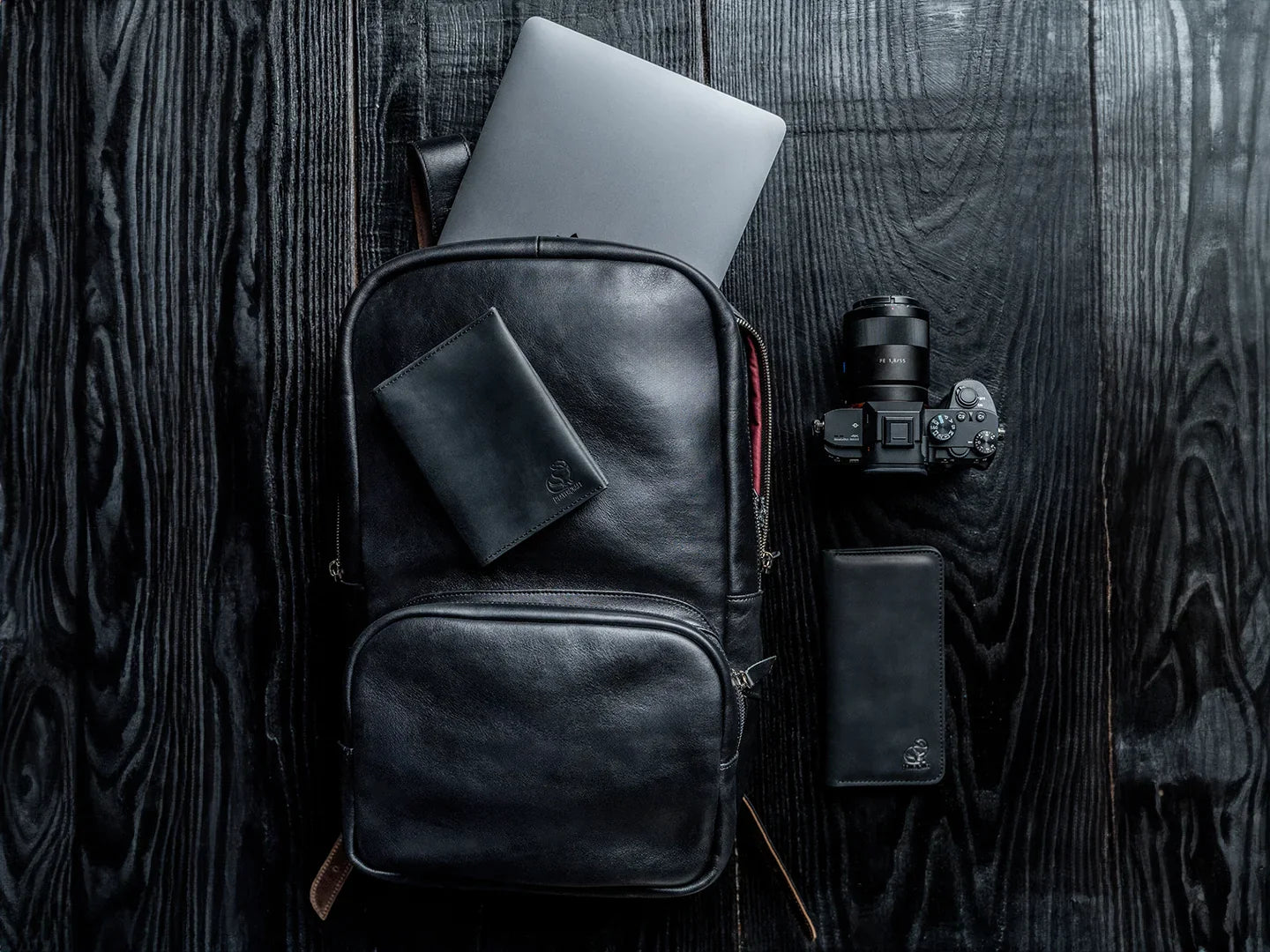 Steadfast – Leather Laptop Backpack for Men, Black