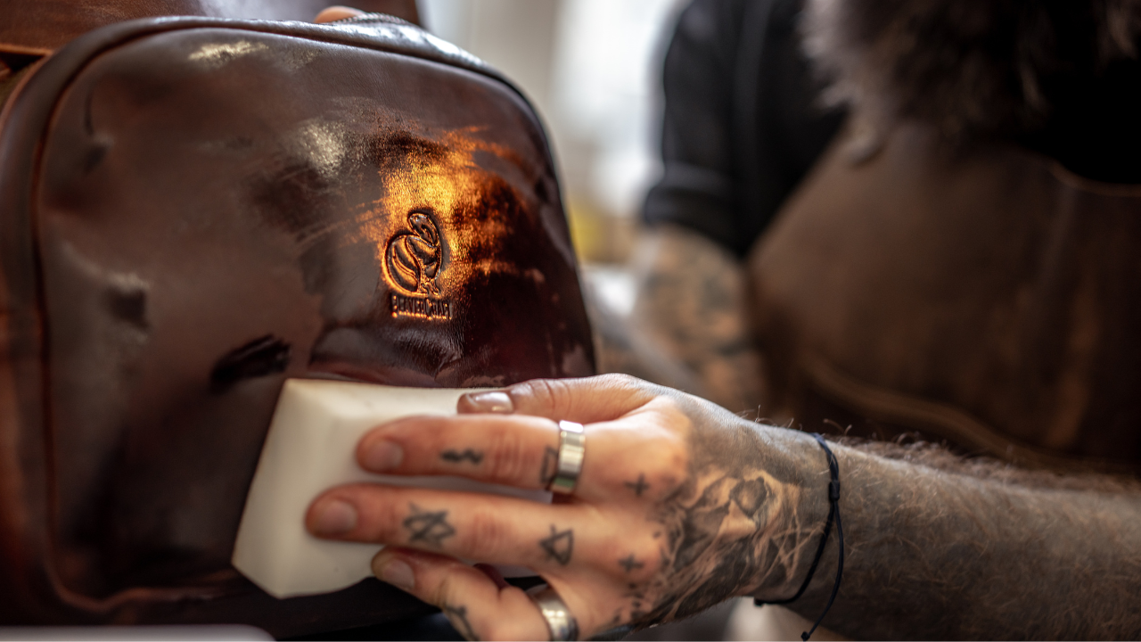 Polishing a leather