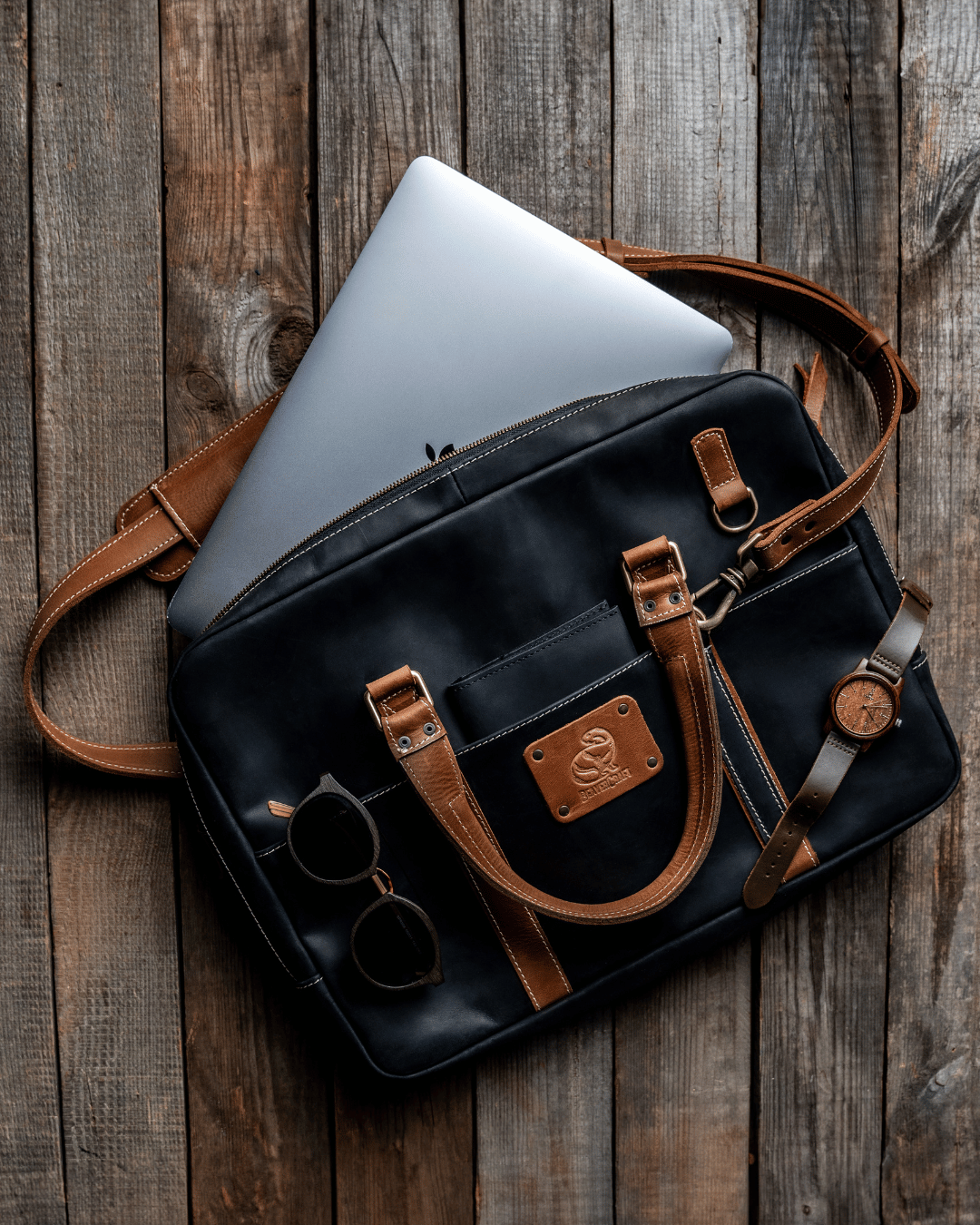 Leather bag for Mac notebook