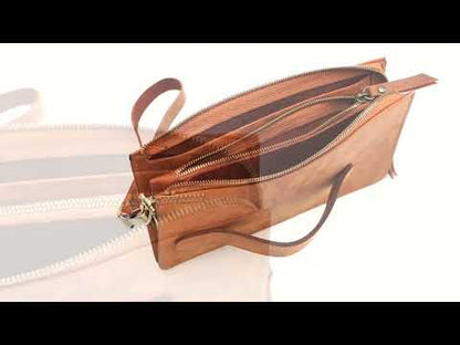 Maverick – Leather Clutch Wristlet Hand Bag for Men, Brown