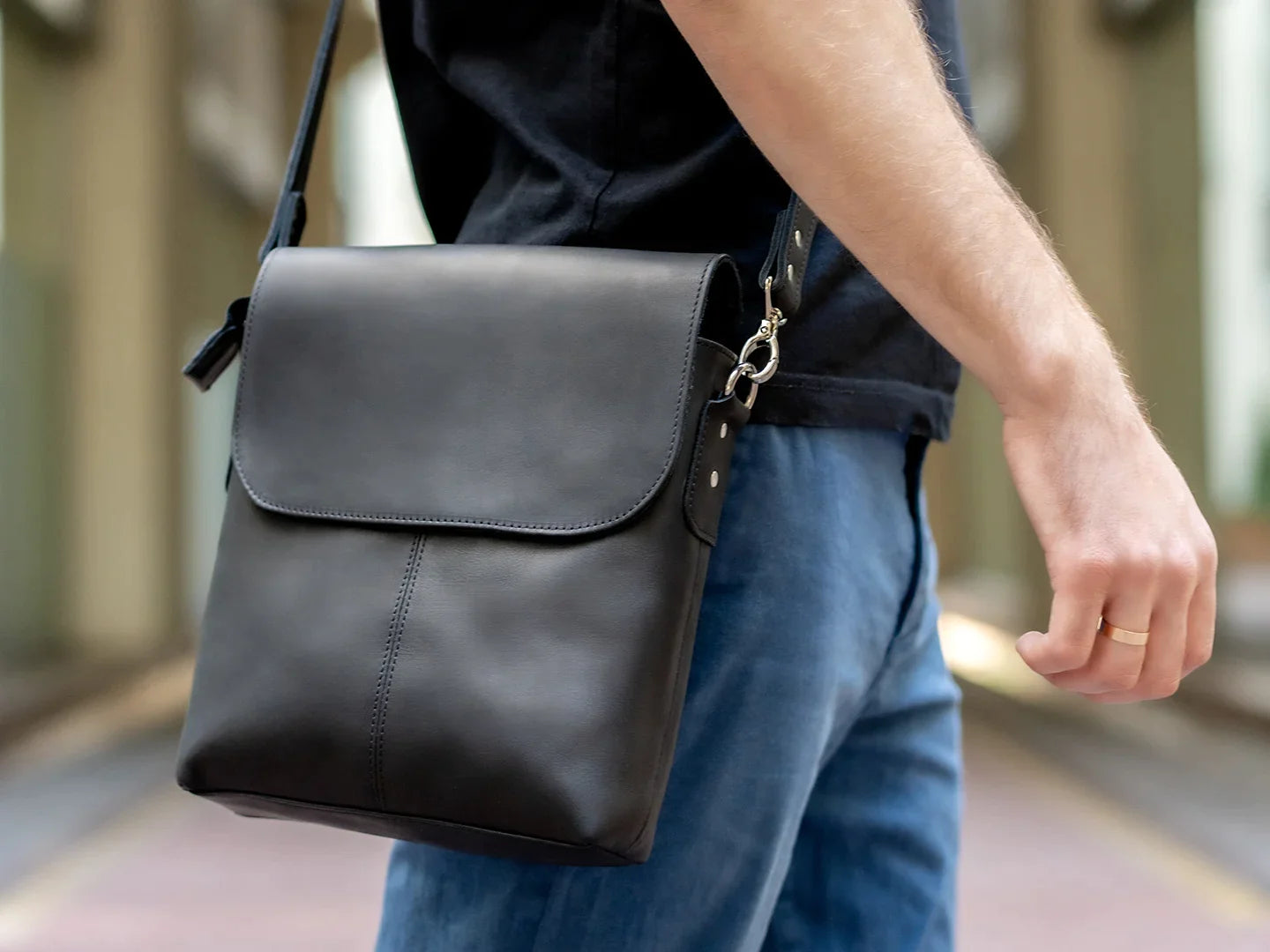 Mens leather over the shoulder bags online