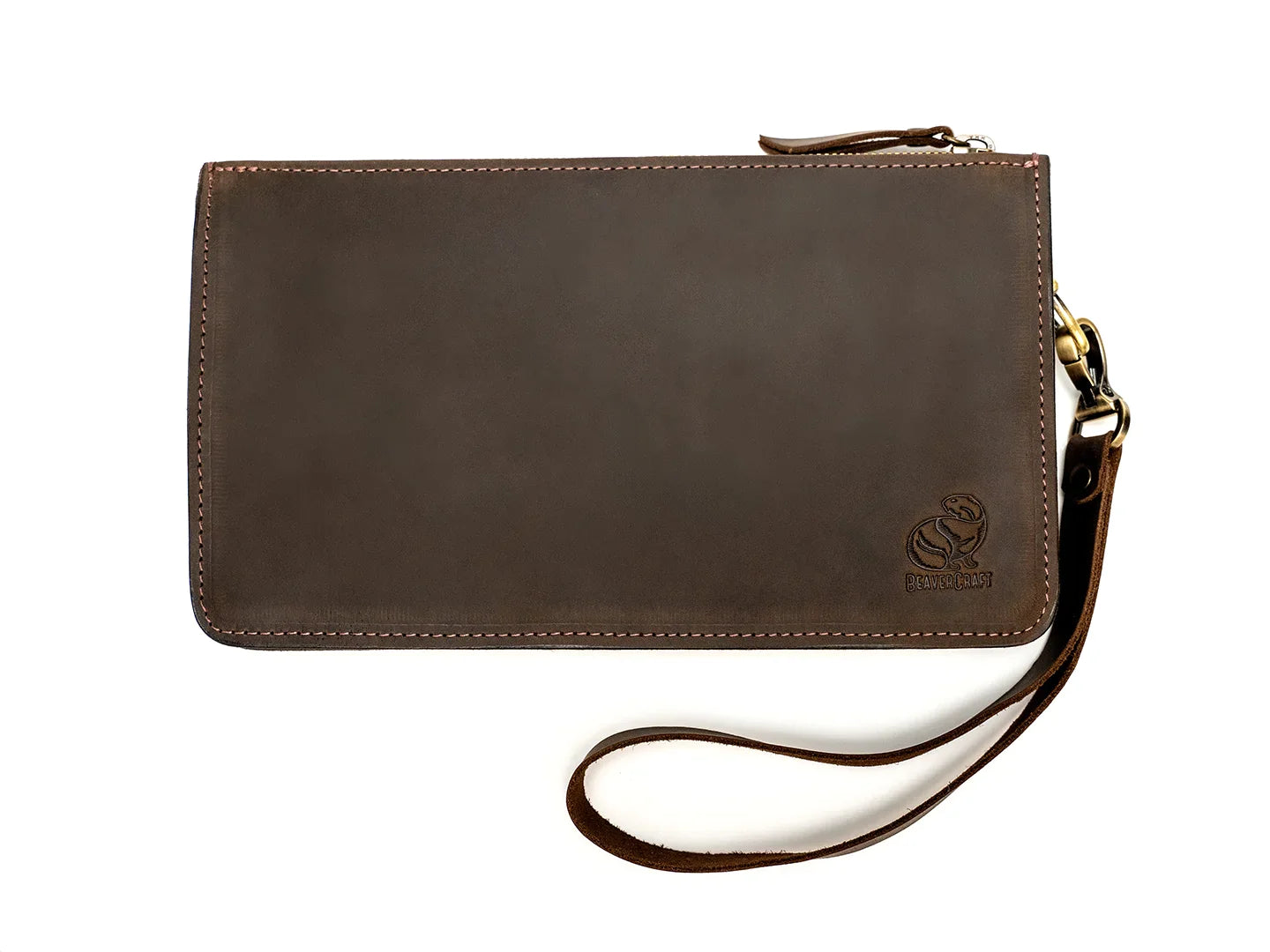 Leather Clutch Wristlet Hand Bag