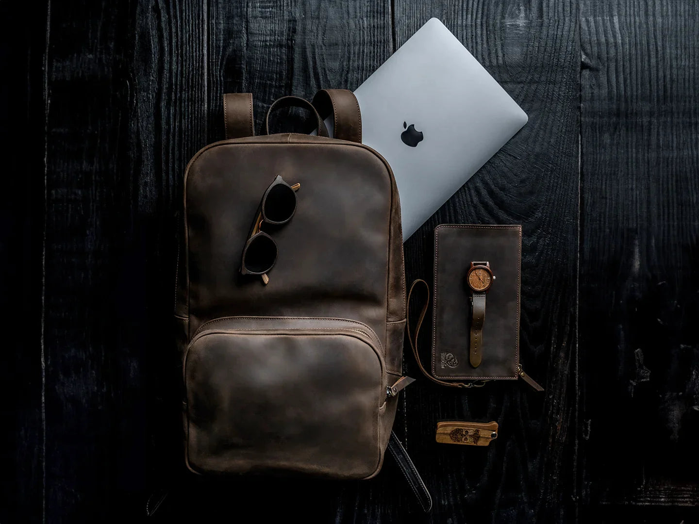Leather bag for laptop macbook