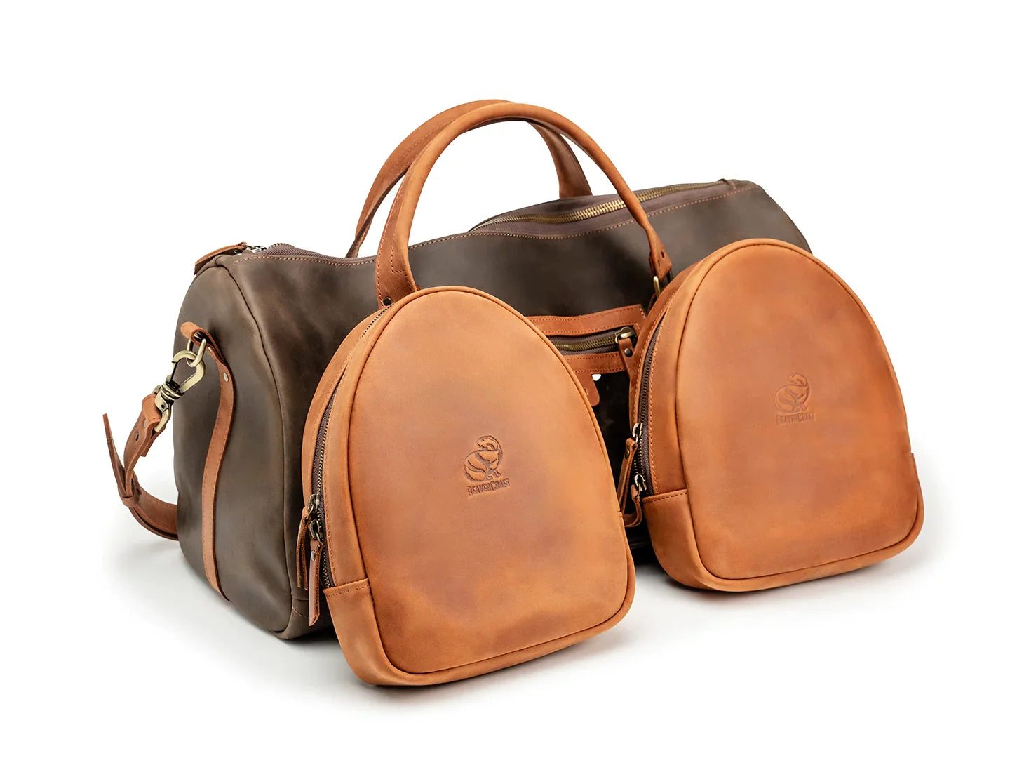 Leather Travel Luggage Duffel Bag